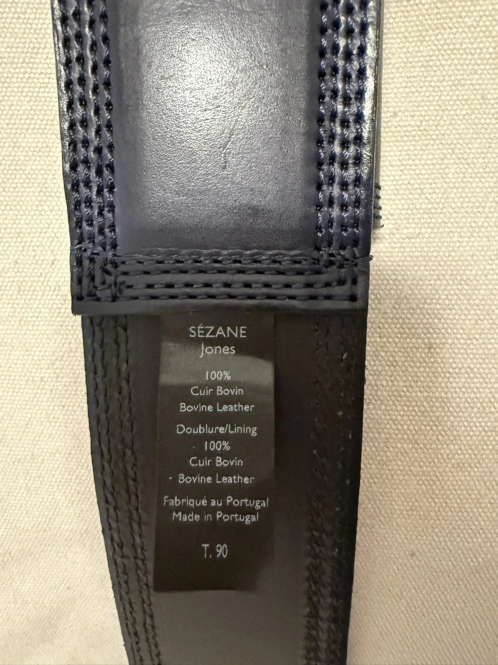 Sezane navy leather belt - Picture 4 of 7